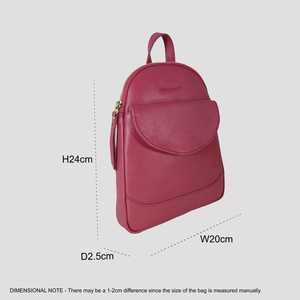 Premium Quality Carmine Pink Mini Pebble Grain Leather <b>Backpack</b> Vintage Style Top Indian Supplier Manufacturer Saman Exports - Product Image 3
