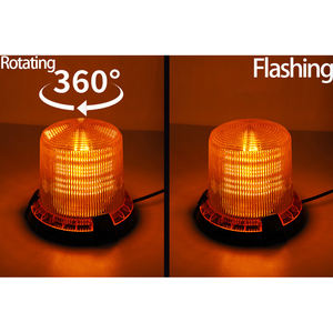 Balise rotative 90LED pour véhicules 10-80V Ambre Rouge Lampe d'urgence de sécurité étanche avec voyant stroboscopique magnétique - Product Image 5