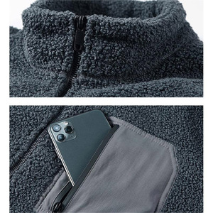 Veste personnalisée en gros de haute qualité veste polaire d'hiver noire avec logo vierge hommes femmes - Product Image 6