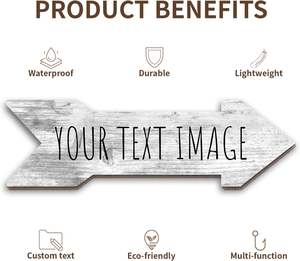 <b>Custom</b> <b>Wood</b> Arrow <b>Signs</b> Personalized Text - Arrow Home Decor, Farmhouse Arrow Decorations, Decorative Rustic House Wall Hanging - Product Image 5