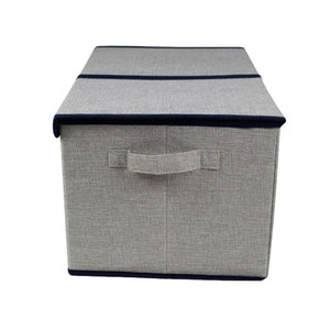 Boîtes de rangement en tissu épais respirant sacs en tissu pliable Cube de rangement panier organisateur avec couvercle et poignées rabattables - Product Image 3