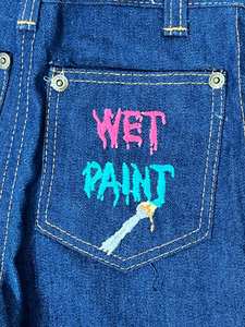 กางเกงยีนส์ผ้าฝ้ายสีฟ้าอ่อนกางเกงยีนส์ผ้าคอตตอนทรงพอดีปกติทันสมัยงานหัตถกรรม MS - Product Image 4