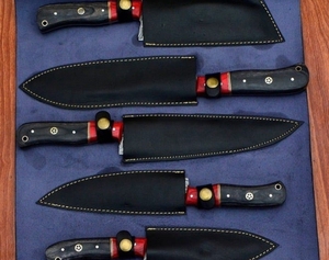 Juego de Cuchillos de Chef de Acero de Damasco de 67 Capas Hechos a Mano, 5 Piezas, Hojas Afiladas y Duraderas, Diseño Ambidiestro, Mango Personalizable, Recto - Product Image 6