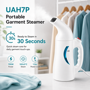700W 110ml 30g/min 30s Heat-Up 10min Runtime 100-240V ไฟสากล ตัวเครื่อง ABS ครัวเรือน เครื่องรีดไอน้ำ แบบมือถือ - Product Image 2