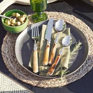 Ensemble de couverts en acier inoxydable argenté avec poignée en os naturel pour la maison et le mariage ensembles de couverts de vaisselle - Product Image 5