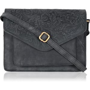 Bolso de hombro compacto de cuero de vaca auténtico para mujer, bolso cruzado con textura granulada - Product Image 2