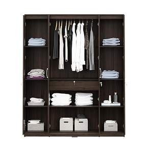 Alpha <b>4</b> <b>Door</b> Engineered Wood <b>Wardrobe</b> with Drawer - Product Image 3