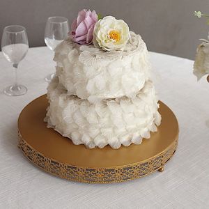 Venta caliente Soporte de pastel dorado Soporte de pastel de exhibición decorativa para uso en bodas y fiestas a bajo precio - Product Image 2