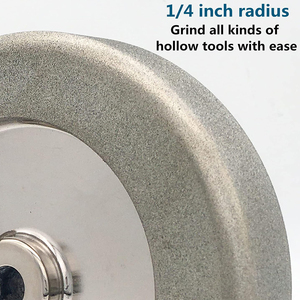 Outil de tournage sur bois 8 "Carbure <span class=keywords><strong>4</strong></span> en 1 Meule Cbn galvanisée Outils en acier à grande vitesse <span class=keywords><strong>Roue</strong></span> CBN - Product Image 4