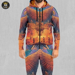 Conjunto de 2 piezas de Otoño Invierno para hombre, chándales de sublimación de secado rápido personalizados, venta al por mayor, equipo deportivo sublimado sólido impreso - Product Image 5