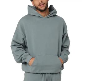 Sudadera con Capucha Lisa de Alta Calidad, Diseño Personalizado, Estampado Puff, Estilo Urbano, Sin Cordones, Hombros Caídos, Sudadera Lisa para Hombre - Product Image 2