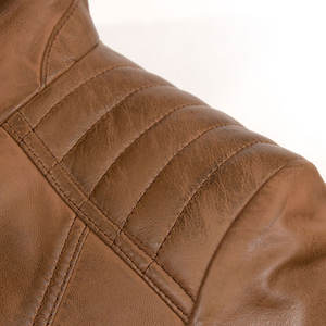 Vente en gros Veste en cuir pour femmes moto zippée personnalisée Manteaux Veste en cuir Vestes en cuir marron pour femmes - Product Image 2