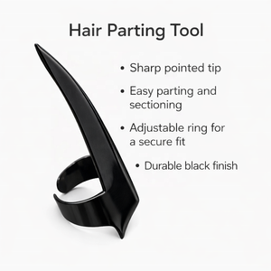 Anneau de séparation capillaire incurvé en acier inoxydable pour tresses, extensions et coiffures – Outil de coiffage - Product Image 3