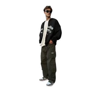 Sudaderas con Cierre y Bolsillos Bordados, Estilo Hip Hop Casual, Corte Holgado, Diseño 2026, Ropa Urbana, Descuento por Volumen, Personalizables - Product Image 2