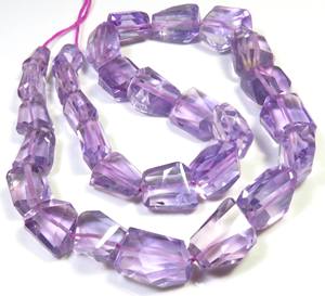 ลูกปัดพลอยสีม่วงขนาด15-17มม. ลูกปัดพลอยสีม่วงแบบเหลี่ยมเพชรพลอยยาว12-17มม. ขายส่ง - Product Image 2