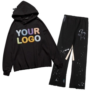 Survêtement imprimé bouffant 460 gsm se sent coton sérigraphié Cut & sew français éponge 100% coton polaire survêtements - Product Image 4