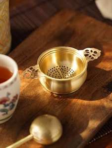 Moradabad Pure Brass Kitchenware Tea <b>Strainer</b> with Wooden Handle for Home Hotel or Restaurant Kitchen Use - Product Image 4