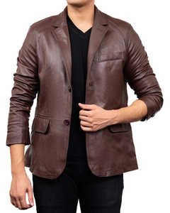 Chaquetas de cuero transpirables 100% para hombre, estilo cómodo con cremallera y cuello levantado, ropa informal para invierno - Product Image 3