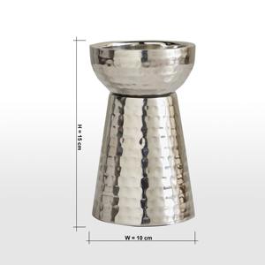 เชิงเทียนโลหะสีเงินร่วมสมัยสำหรับตกแต่งโต๊ะที่หรูหราทันสมัยแกนกลางที่มีสไตล์เชิงเทียนโรแมนติก - Product Image 2