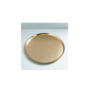 Fournisseur indien de plateau de service en métal de forme ronde, variété fantaisie de haute qualité or brillant poli - Product Image 1