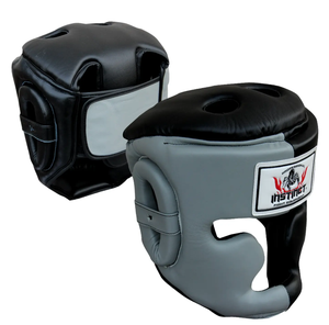 Protector de cabeza de Muay Thai Unisex de alta calidad logotipo personalizado cuero de vaca de grano fino para luchar y entrenar bóxer esencial - Product Image 1