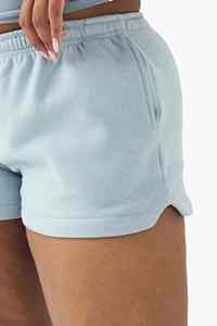 Shorts de bain en molleton 100% coton pour femmes, coupe classique, logo imprimé par transfert thermique personnalisé, respirant, séchage rapide - Product Image 2
