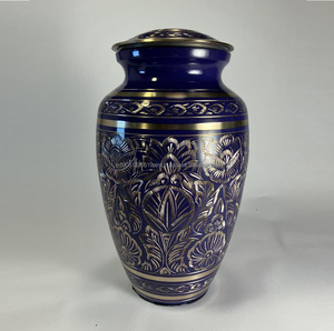 Urne funéraire en laiton de style américain biodégradable de qualité supérieure, gravée, pour cendres humaines, avec fournitures funéraires - Product Image 6