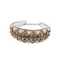 Serre-tête large et étroit brodé à la main avec strass et perles, accessoire de cheveux personnalisé, vente en gros, commande en gros