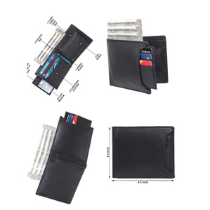 Genuine 100% New <b>Men's</b> Leather <b>Wallet</b> Card Holder <b>with</b> <b>Zip</b> <b>Coin</b> <b>Pocket</b> Customizable Logo Open Closure Nylon Lining - Product Image 1