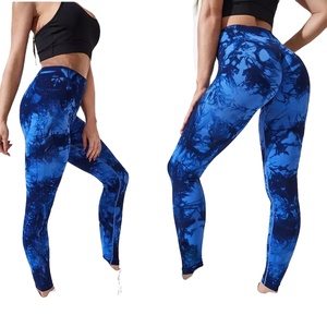 Pantalons de yoga pour femmes, taille haute, sans couture, à séchage rapide, respirants, à sublimation personnalisée transfrontalière, taille plus, couleur miel - Product Image 1