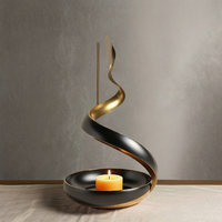 Candelabro de Metal con Diseño de Serpiente, Chapado en Oro Negro, Hecho a Mano, Decoración Elegante para el Hogar, Bodas, Navidad, Logotipo Personalizado