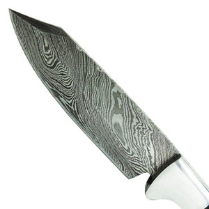 Cuchillo de caza de acero de Damasco de alta calidad Mango de madera personalizable Longitud regular con soporte OEM - Product Image 2