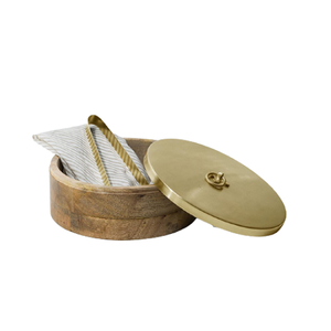 Boîte en bois faite à la main de boîte de Roti de forme ronde de conception avantageuse pour l'usage à la maison d'hôtel et de restaurant - Product Image 6