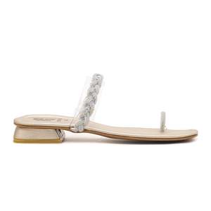 Sandales à talons dorées FN0618 Chappal élégant et fantaisie - Product Image 2