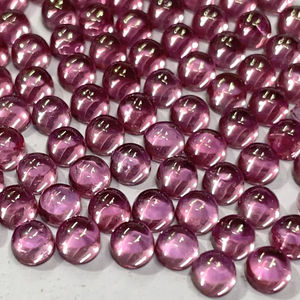 พลอยโทแพซสีชมพูธรรมชาติทรงกลมทรงหลังเบี้ย8มม. คุณภาพดี-สีชมพูบุษราคัมทรงกลม - Product Image 1