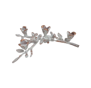 Vente en gros de bougeoirs en aluminium avec 2 bougeoirs blancs avec cuivre antique pour décoration de table faite à la main en vrac - Product Image 3