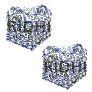 Ridhi Light Steel Blue Floral Waffle Cotton Dish Cloth <b>Hand</b> Block Printed Quick-Dry Eco-Friendly Dish <b>Towel</b> Home Hotel <b>Kitchen</b> - Product Image 2