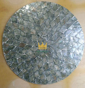 Good Quality Mother of Pearl Round <b>Placemat</b> <b>Table</b> Mat MOP Inlay Dining <b>Table</b> Mosaic Inlay <b>Placemats</b> from Vietnam - Product Image 2