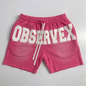 Pantalones Cortos de Algodón para Hombre con Logotipo Personalizado, Bordado Desgastado, Efecto Deslavado al Sol, Borde Cortado, Lavado Ácido - Product Image 5