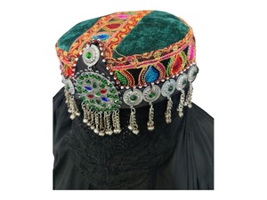 หมวกวินเทจแบบดั้งเดิมของชาวอัฟกานิสถาน ทำด้วยมือ ผ้าปักลายดอกไม้ น้ำหนักเบา คุณภาพสูง สำหรับผูกผม - Product Image 3