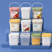 Prix de gros usine – Seau carré en plastique PP de 1 L de qualité alimentaire avec couvercle et poignée – Emballage plastique pour le stockage des aliments