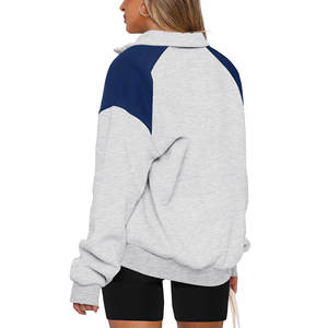 เสื้อกันหนาวซิปครึ่งแขนมีฮู้ดสำหรับผู้หญิงเสื้อกันหนาวขนแกะแบบสวมหัวสำหรับฤดูใบไม้ร่วง - Product Image 4