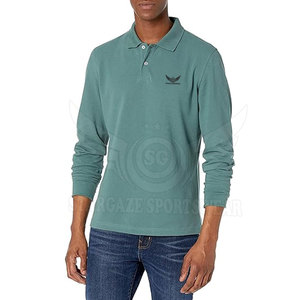 เสื้อโปโลสำหรับผู้ชายเสื้อโปโลผ้าฝ้ายโพลีเอสเตอร์แบบสั่งทำ - Product Image 1