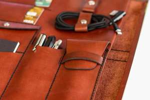 Horse Cow Leather A4 Business <b>Portfolio</b> Laptop Document Holder Folder <b>Case</b> Organizer LP-0073 - Product Image 3