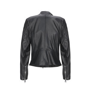 Nouvelle mode vestes en cuir femmes sur mesure fermeture éclair expédiable veste en cuir noir mince veste pour femmes - Product Image 5