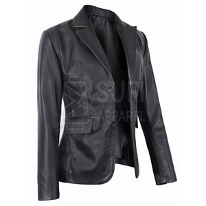 Veste d'hiver en cuir véritable pour femme, design personnalisé, couleur unie, coupe-vent, écologique, streetwear - Product Image 6