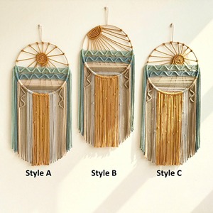 Tapiz de Macramé Redondo Multicolor Hecho a Mano, Decoración de Pared para Decoración del Hogar de Estilo Bohemio y Arte Mural de la India - Product Image 5