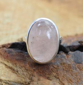 Bague style bohème en argent fait à la main bijoux en argent sterling 925 Quartz rose pierres précieuses bague tendance bijoux pour femmes cadeau pour elle - Product Image 3