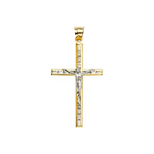 Two tone Gold Silver plated women men Cross and Charm Pendant Necklace Classic super trending modern stunning designs all events