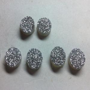 Proveedor Indio de Piedras Preciosas de Ágata Druzy Plateada Redonda y Plana de 13 mm de Alta Calidad, Tratadas con Calor Natural - Product Image 1